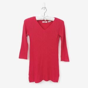 Neiman Marcus Cashmere Sweater Size S Pink Longline Classic Softcore Femme‎ Cozy